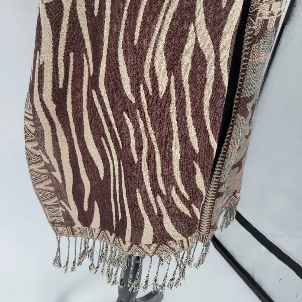 Collection eighteen animal print brown long scarf